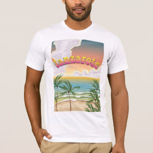 ランサローテ島のビーチ旅行ポスター Tシャツ