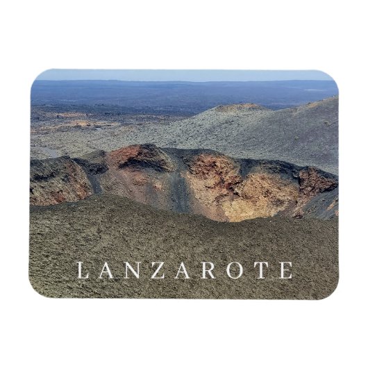 ランザロテ火山クレータービュー冷蔵庫用マグネット マグネット (横)