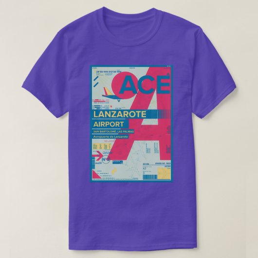 ランザローテカナリーアイランズスペイン空港旅行Desi Tシャツ (デザイン正面)