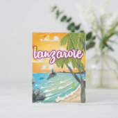 ランザロートヴィンテージ旅行ポスター漫画 ポストカード (スタンド正面)