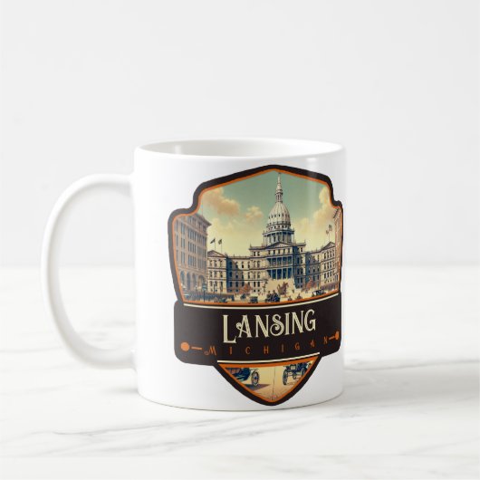 ランシング, ミシガン州 | ビンテージ コーヒーマグカップ (左)