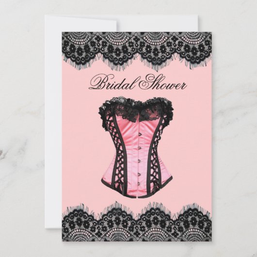 ランジェリガーリーーパーティーヴィンテージセットブライダルシャワー 招待状 (正面)