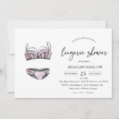 ランジェリモダンーシャワー下着パーティの招待状 招待状 (正面)