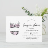 ランジェリモダンーシャワー下着パーティの招待状 招待状 (スタンド正面)