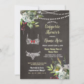 ランジェリーのシャワーのかわいらしい花の花嫁のチョークの招待 招待状 (正面)