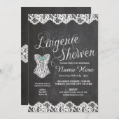 ランジェリーのシャワーのブライダルパーティのコルセットのチョークの招待 招待状 (正面/裏面)