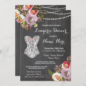 ランジェリーのシャワーのブライダルパーティのチョークの花の招待 招待状