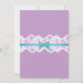 ランジェリーのシャワーのブライダルパーティのレースのピンクの弓招待 招待状 (裏面)