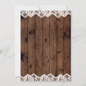 ランジェリーのシャワーのブライダルパーティの木製の弓レースの招待 招待状 (裏面)