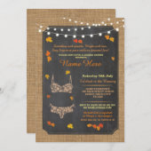 ランジェリーのシャワーのブライダルパーティの秋のレースの招待 招待状 (正面/裏面)