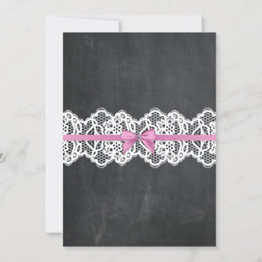 ランジェリーのシャワーのブライダルパーティの金ゴールドのピンクのレースの招待 招待状 (裏面)