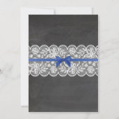 ランジェリーのシャワーのブライダルパーティの青い弓レースの招待 招待状 (裏面)