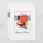 ランジェリーのシャワーの招待状 招待状 (正面/裏面)