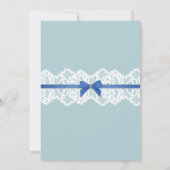 ランジェリーのシャワーの花嫁の銀製の青いグリッターの招待 招待状 (裏面)