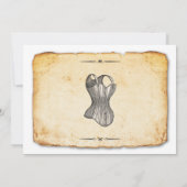 ランジェリーのブライダルシャワーのパーティーのヴィンテージのコルセットの招待 招待状 (裏面)