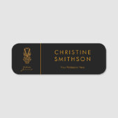 ランジェリーのロゴ、名前とタイトルのクラスブラック 名札 (正面)