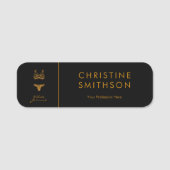 ランジェリーのロゴ、名前とタイトルのクラスブラック 名札 (正面)