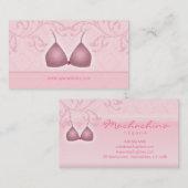 ランジェリーの名刺のダマスク織のブラのピンク 名刺 (正面/裏面)