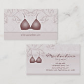 ランジェリーの名刺のダマスク織のブラの暗灰色 名刺 (正面/裏面)