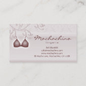 ランジェリーの名刺のダマスク織のブラの暗灰色 名刺 (裏面)