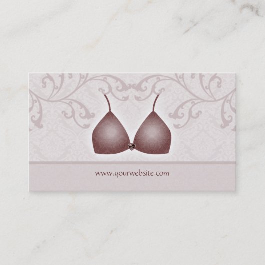 ランジェリーの名刺のダマスク織のブラの暗灰色 名刺 (正面)