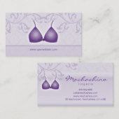 ランジェリーの名刺のダマスク織のブラの紫色 名刺 (正面/裏面)