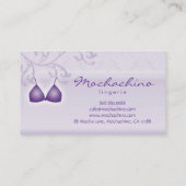 ランジェリーの名刺のダマスク織のブラの紫色 名刺 (裏面)