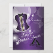 ランジェリーの紫色のブライダルシャワーのパーティー 招待状 (正面)