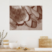 ランジェリーの美しいブードワール女性 ポスター (キッチン)