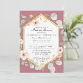 ランジェリーウェディングシャワーベリーピンクローズウォーター色 招待状 (スタンド正面)