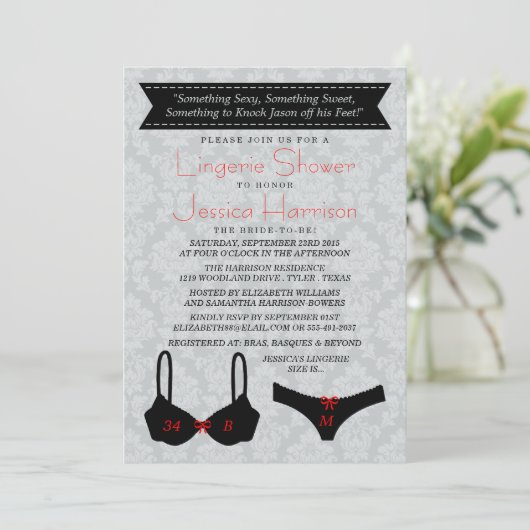 ランジェリーエレガントシャワー招待状 招待状 (スタンド正面)
