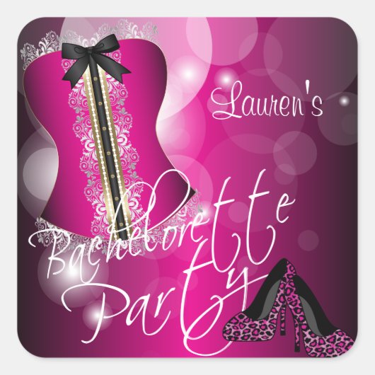 ランジェリーコルセットバチェロレッテ |ホットピンク スクエアシール (正面)