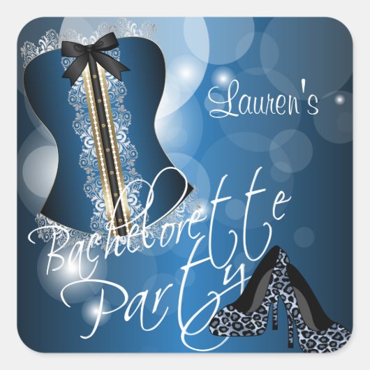 ランジェリーコルセットバチェロレッテ |青 スクエアシール (正面)