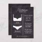 ランジェリーサイズの黒板インサートカード エンクロージャーカード (正面/裏面)