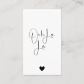 ランジェリーサイズモダンブライダルシャワー エンクロージャーカード (裏面)