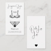 ランジェリーサイズモダンブライダルシャワー エンクロージャーカード (正面/裏面)