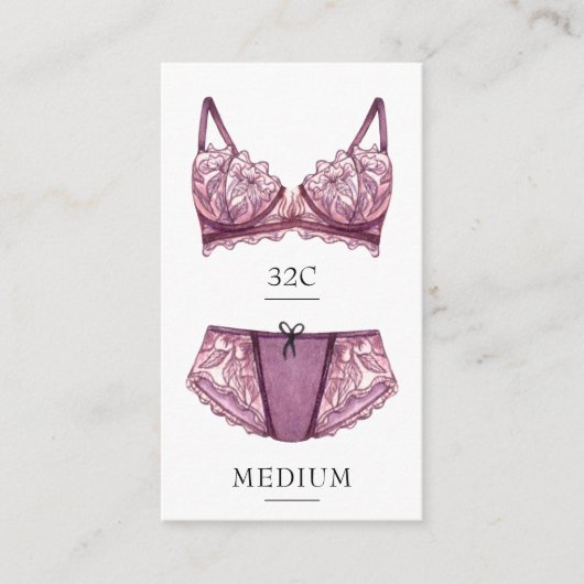 ランジェリーサイズ挿入カード エンクロージャーカード (正面)