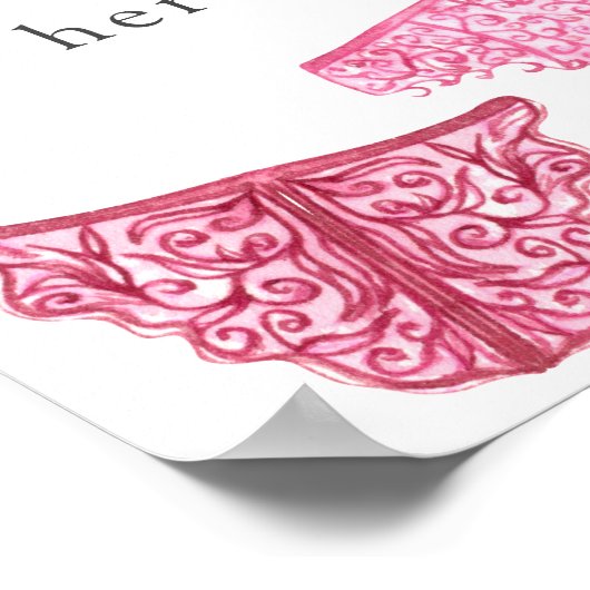 ランジェリーシャワーのパンティをここに落としてサイン ポスター (角)