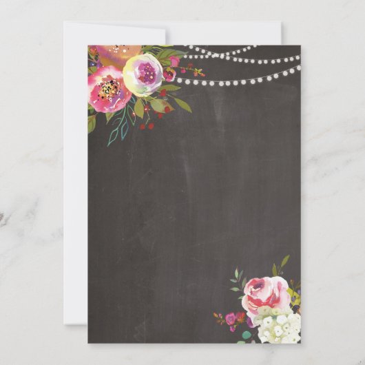 ランジェリーシャワーチョークコルセットフラワーズ招待状ピンク 招待状 (裏面)