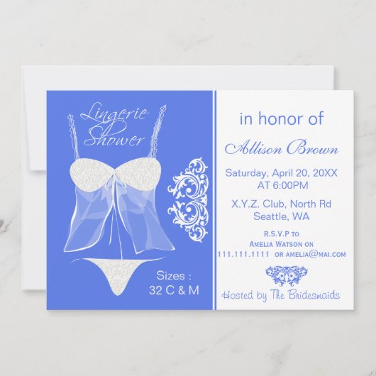 ランジェリーシャワーバチェロレッテ招待状 招待状 (正面)