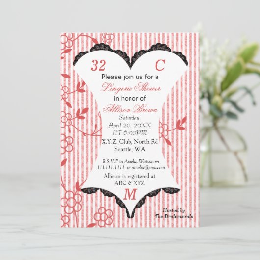 ランジェリーシャワーバチェロレッテ招待状 招待状 (スタンド正面)