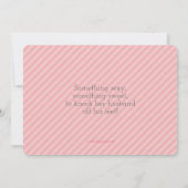 ランジェリーシャワーピンクストライプ招待状 招待状 (裏面)