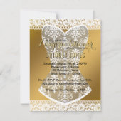 ランジェリーシャワーブライダルバチェロレッテ金ゴールド 招待状 (正面)