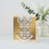 ランジェリーシャワーブライダルバチェロレッテ金ゴールド 招待状 (スタンド正面)