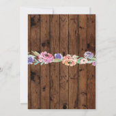 ランジェリーシャワーブライダルパーティウッドフローラ招待状 招待状 (裏面)