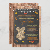 ランジェリーシャワーブライダルパーティ秋コルセット招待状 招待状 (正面/裏面)