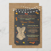 ランジェリーシャワーブライダルパーティ秋コルセット招待状 招待状 (正面/裏面)