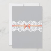 ランジェリーシャワーブライダル金ゴールドコーラルグリッター招待状 招待状 (裏面)