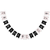 ランジェリーシャワーブライドへピンクブラック バンティングフラッグ (全)