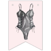 ランジェリーシャワーブライドへピンクブラック バンティングフラッグ (第2の旗)